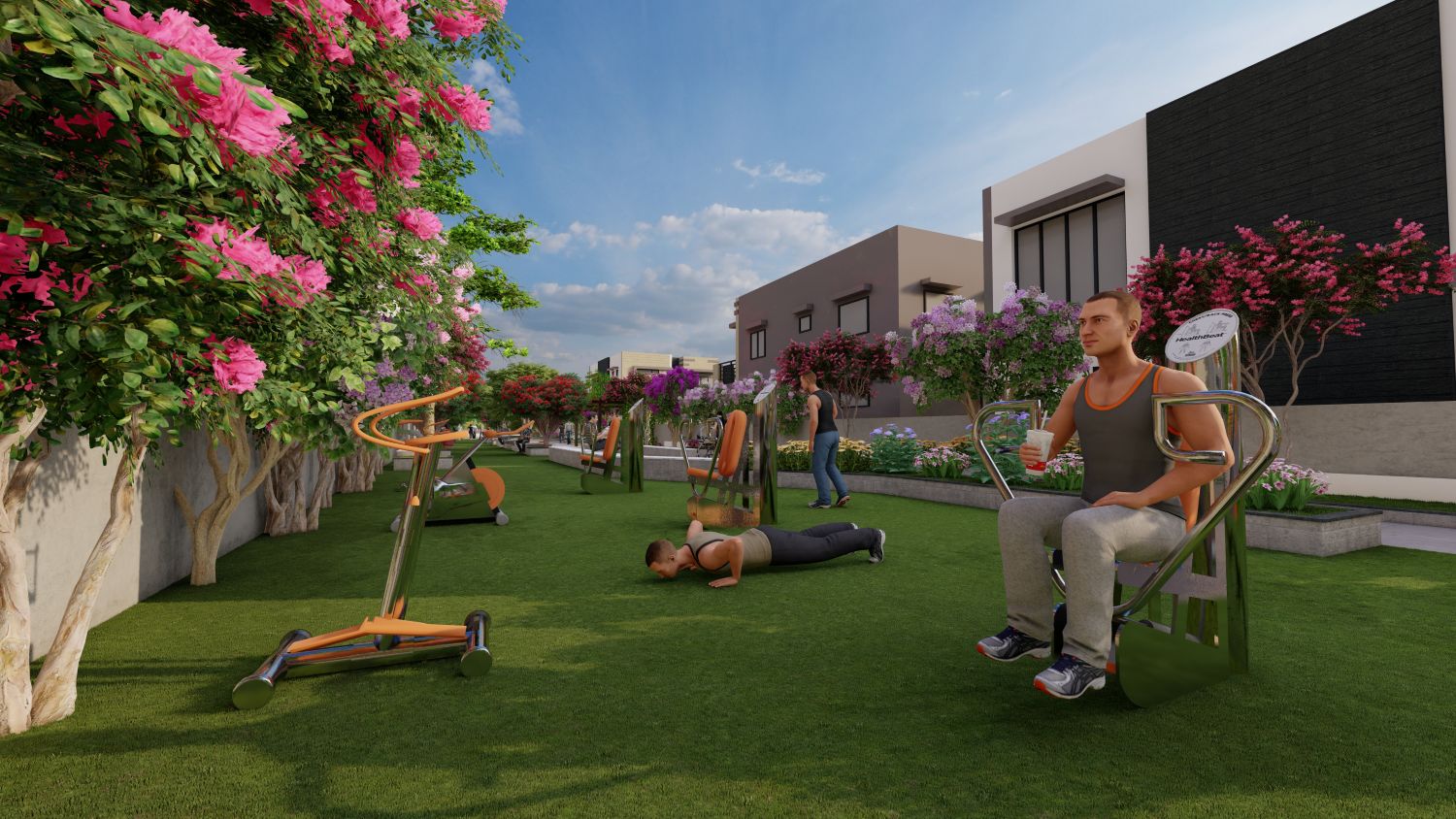 gym at plots and villas in gannavaram